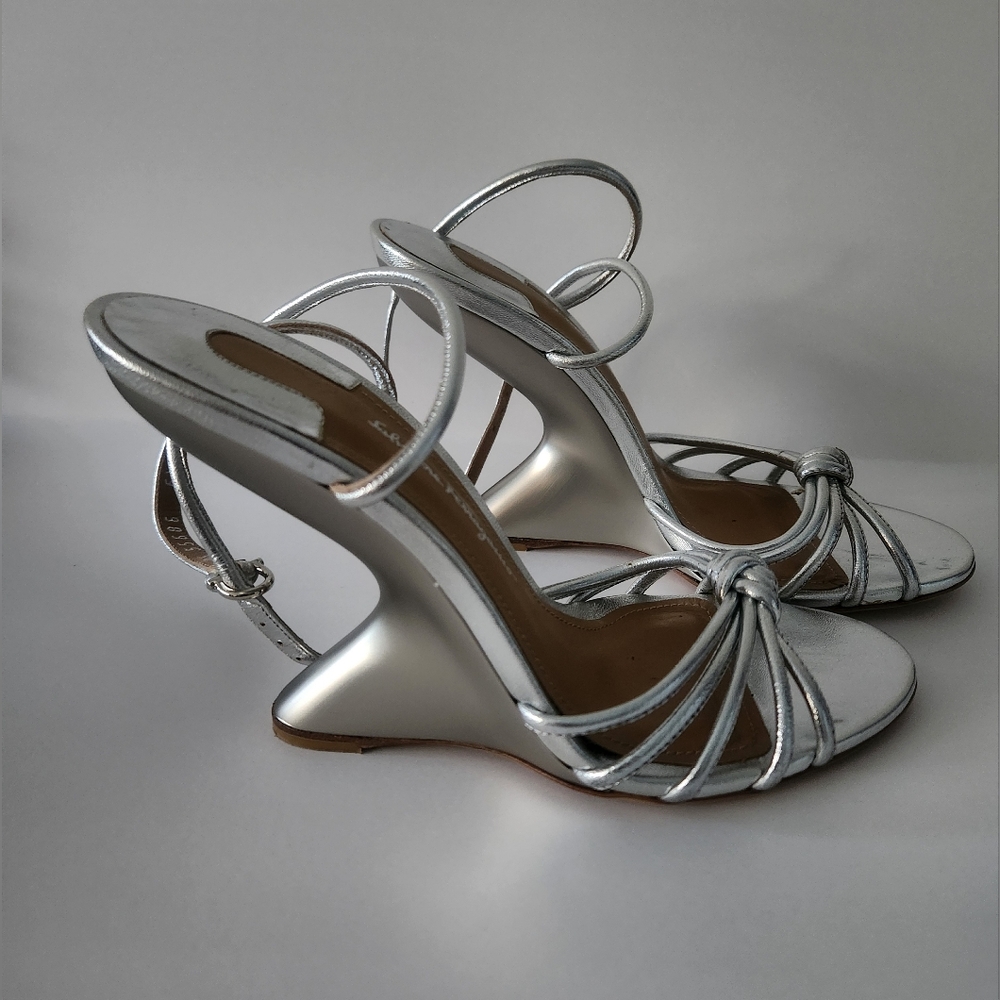 Salvatore Ferragamo Metallic Silver Heels - Picture 2 of 8